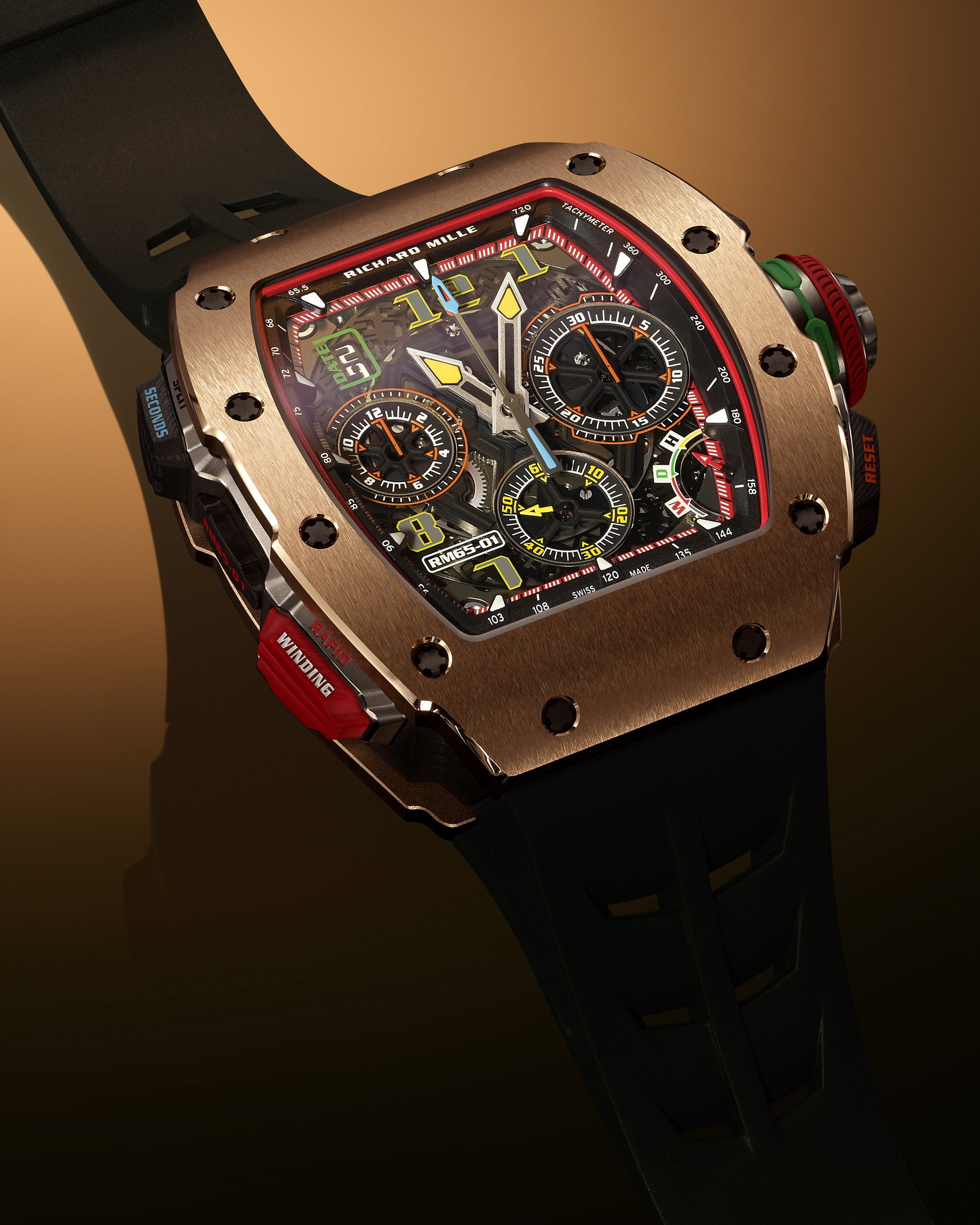RM 65-01 Automatic Split-Seconds Chronograph Red Gold and Carbon TPT® — view 5